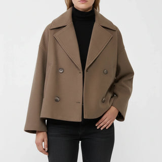 Women's Cropped Trench-Style Peacoat
