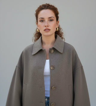 Women's Double-Breasted Cropped Pea Coat