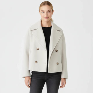 Women's Cropped Trench-Style Peacoat