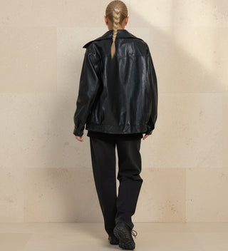 Women's Oversized Zip-Up Bomber Jacket