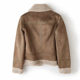 Women's Short Shearling Aviator Jacket