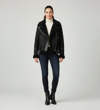 Women's Short Shearling Aviator Jacket