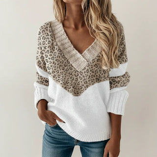 Women's Color Block V-Neck Sweater